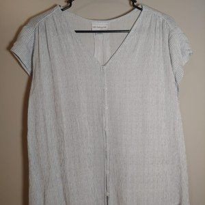 Liz Claiborne Striped White Button Shirt